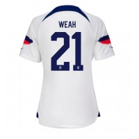 Zenski Nogometni Dres Ujedinjene države Timothy Weah #21 Domaci SP 2022 Kratak Rukav